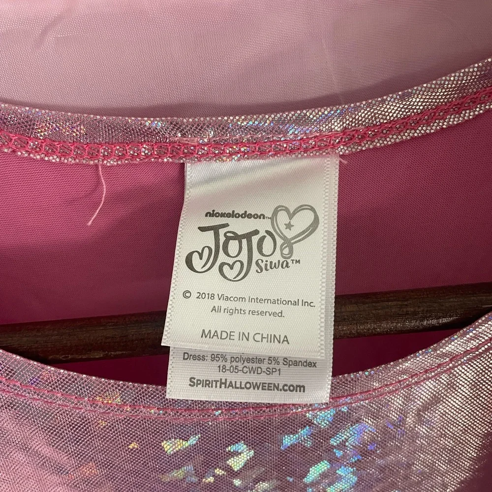 Jojo Siwa Child Size Large Pink Sparkly Dress and Vest Halloween Costume